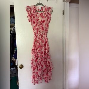 Floral Pink Ruffle Dress
